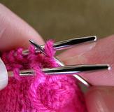 back needle - first stitch purlwise